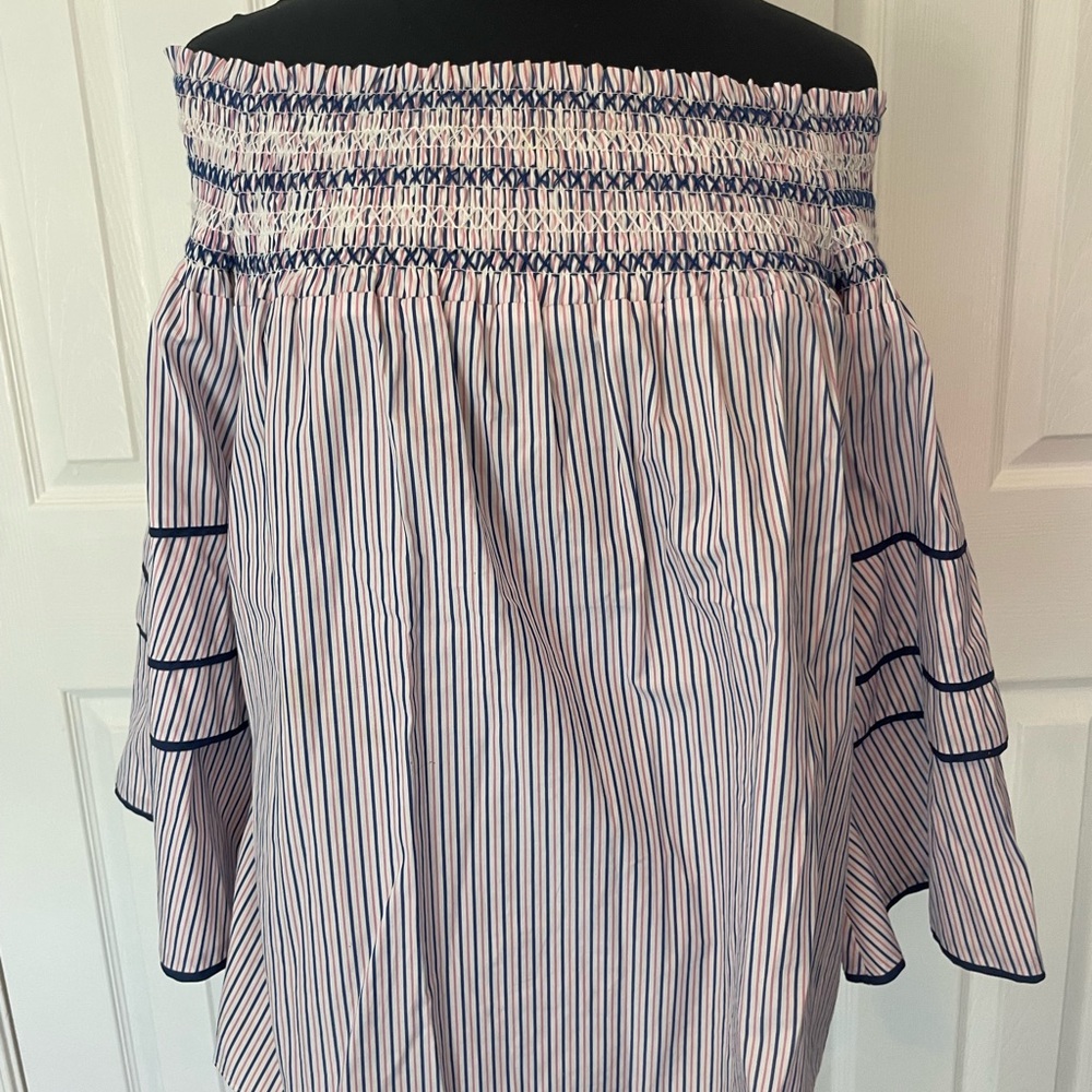 Parker Striped Off-Shoulder Women's Top M - Picture 1 of 5